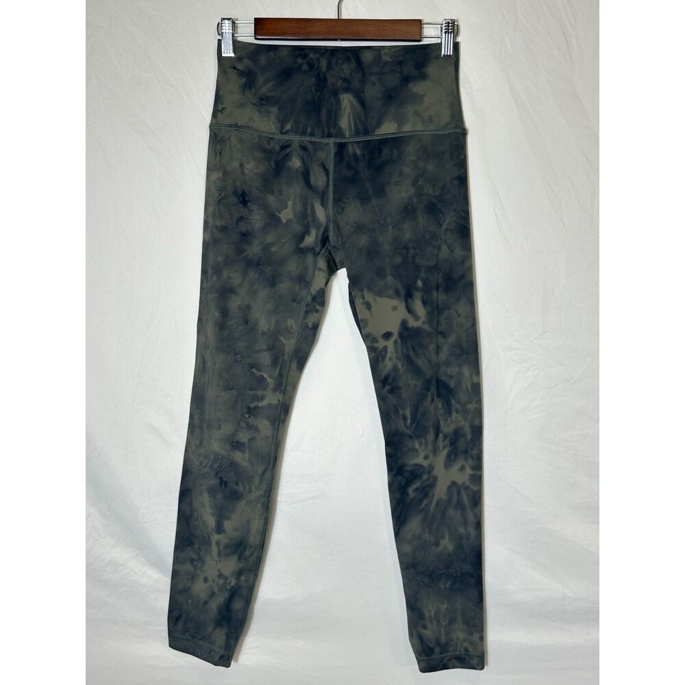 Halara Mid Rise Black/Green Tie Dye Yoga Ankle Leggings Size S Athletic No Tags